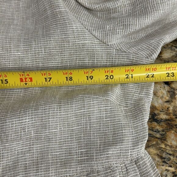 J. Jill Beige Linen Blend Metallic Shimer 3/4 Sleeve Light Jacket Size L - Picture 10 of 13